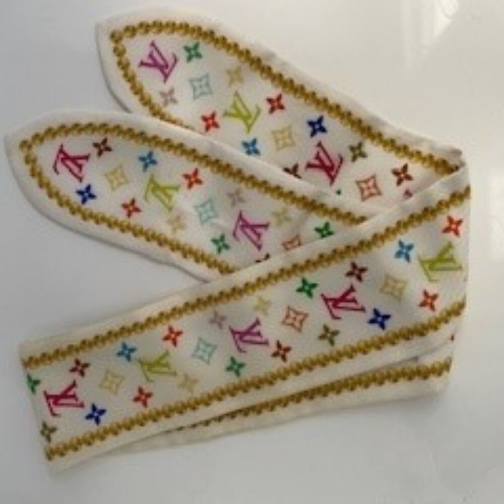 LOUIS VUITTON SILK SCARF TWILLY - AUTH